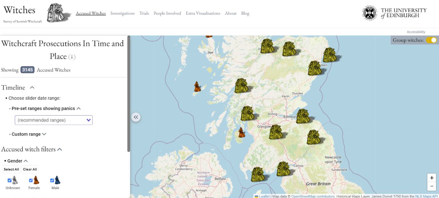 Map of Accused Witches
